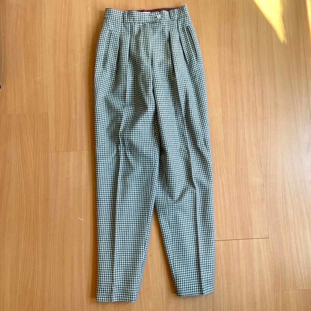 80s Liz Claiborne Check Wool Trousers
